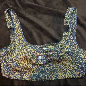 Melody Ehsani Multicolor Leopard Print Top NWT BRA TOP